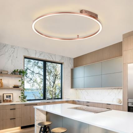 Immax NEO 07325-120C - LED griestu gaismeklis FINO ar regulējamu spilgtumu LED/72W/230V 120 cm Tuya rožu zelta krāsā + tālvadības pults