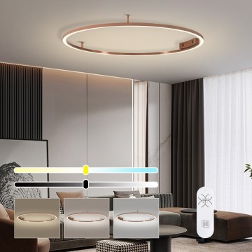 Immax NEO 07325-120C - LED griestu gaismeklis FINO ar regulējamu spilgtumu LED/72W/230V 120 cm Tuya rožu zelta krāsā + tālvadības pults