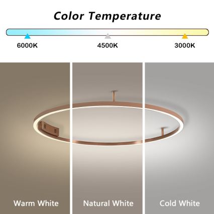 Immax NEO 07326-80C - FINO LED regulējams griestu gaismeklis LED/55W/230V 80 cm Tuya rozā zelts + tālvadības pults