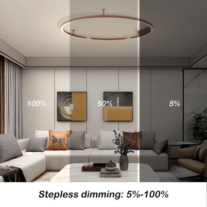 Immax NEO 07326-80C - FINO LED regulējams griestu gaismeklis LED/55W/230V 80 cm Tuya rozā zelts + tālvadības pults