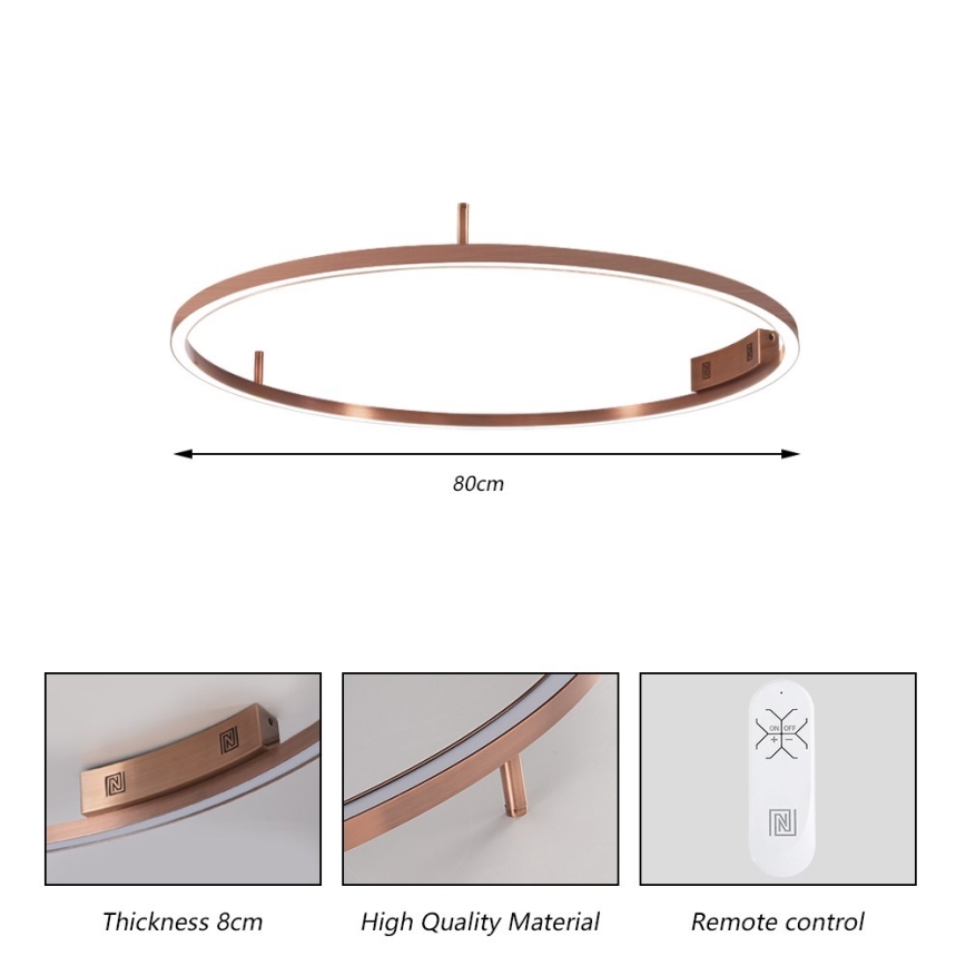 Immax NEO 07326-80C - FINO LED regulējams griestu gaismeklis LED/55W/230V 80 cm Tuya rozā zelts + tālvadības pults