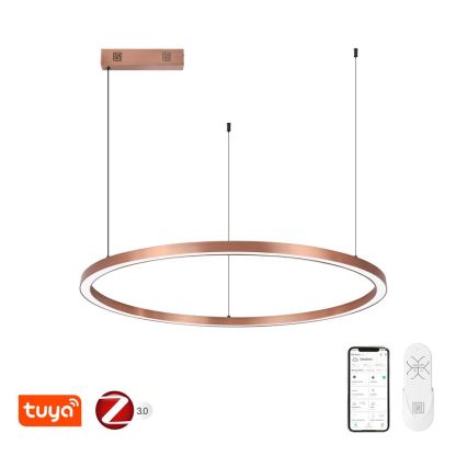 Immax NEO 07327L - FINO LED lustrs uz troses, ar regulējamu gaismas spilgtumu LED/55W/230V, 80 cm, rožzeltains, Tuya + tālvadība