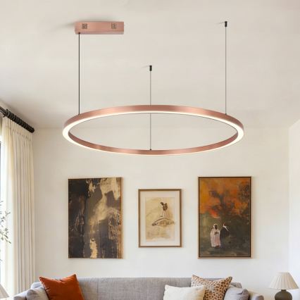 Immax NEO 07327L - regulējama LED lustra uz troses FINO LED/55W/230V 80 cm Tuya rozā zelta apdare + tālvadības pults