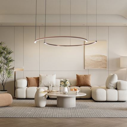 Immax NEO 07328L - FINO regulējama LED lustra uz troses, 72W/230V, 120 cm, rožu zelts, Tuya + tālvadības pults