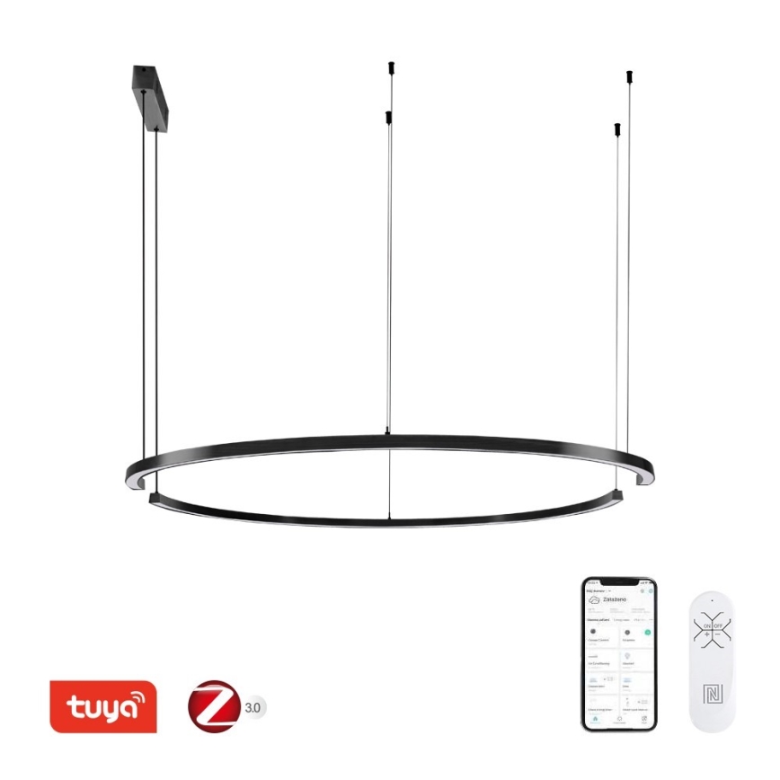 Immax NEO 07329L - dimmējams LED pakaramais uz troses FINO LED/72W/230V 120 cm Tuya, melns + tālvadības pults