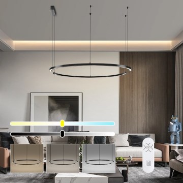 Immax NEO 07329L - LED lustra ar regulējamu spilgtumu uz troses FINO LED/72W/230V 120 cm melna Tuya + tālvadība