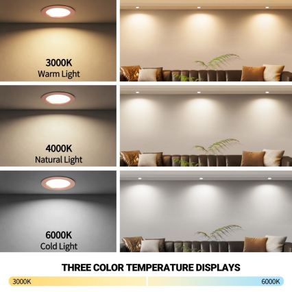 Immax NEO 07330L - LED iebūvējamais griestu lukturis DOWN ar regulējamu spilgtumu, 12 W, 230 V, Wi‑Fi (Tuya), Ø 12 cm, rožu zelts