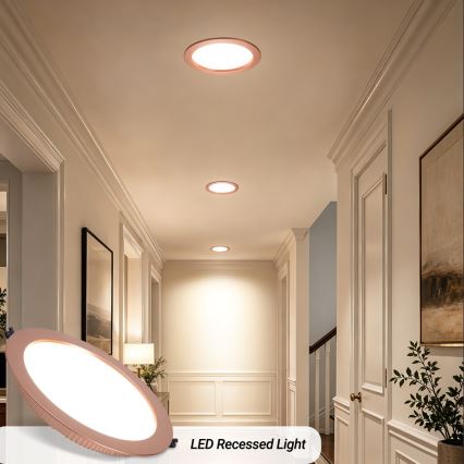 Immax NEO 07331L - regulējams iebūvējamais LED griestu lukturis DOWN, 36W, 230V, Wi‑Fi Tuya, Ø 23 cm, rožu zelts