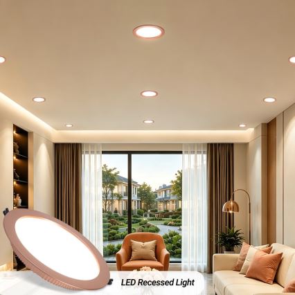 Immax NEO 07331L - regulējams iebūvējamais LED griestu lukturis DOWN, 36W, 230V, Wi‑Fi Tuya, Ø 23 cm, rožu zelts