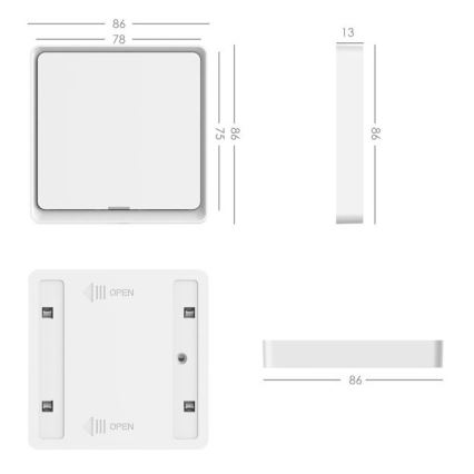 Immax NEO 07506L - Slēdzis 1-pogas SMART 1xCR2430 Zigbee 3.0 Tuya