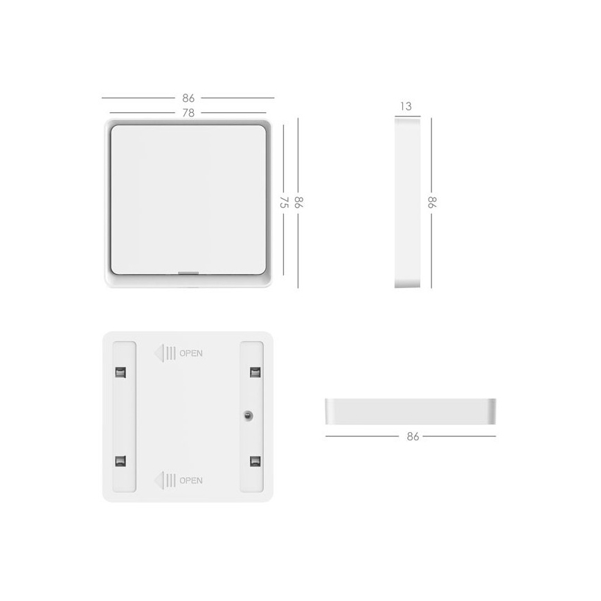 Immax NEO 07506L - Slēdzis 1-pogas SMART 1xCR2430 Zigbee 3.0 Tuya