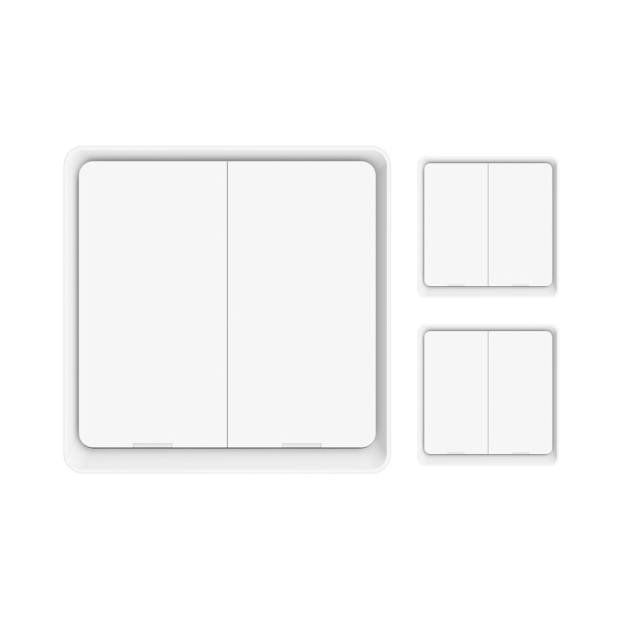 Immax NEO 07507C - KOMPLEKTS 3x Slēdzis 2-pogu SMART 3xCR2430 Zigbee 3.0 Tuya