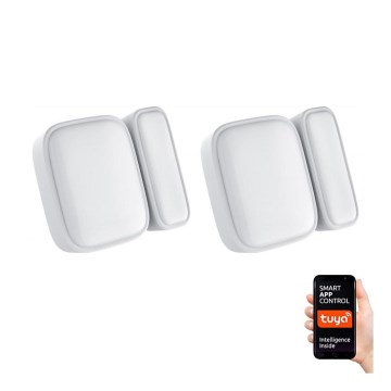 Immax NEO 07511L - KOMPLEKTS 2x Magnētiskais loga un durvju sensors SMART 1xCR2032  Zigbee Tuya