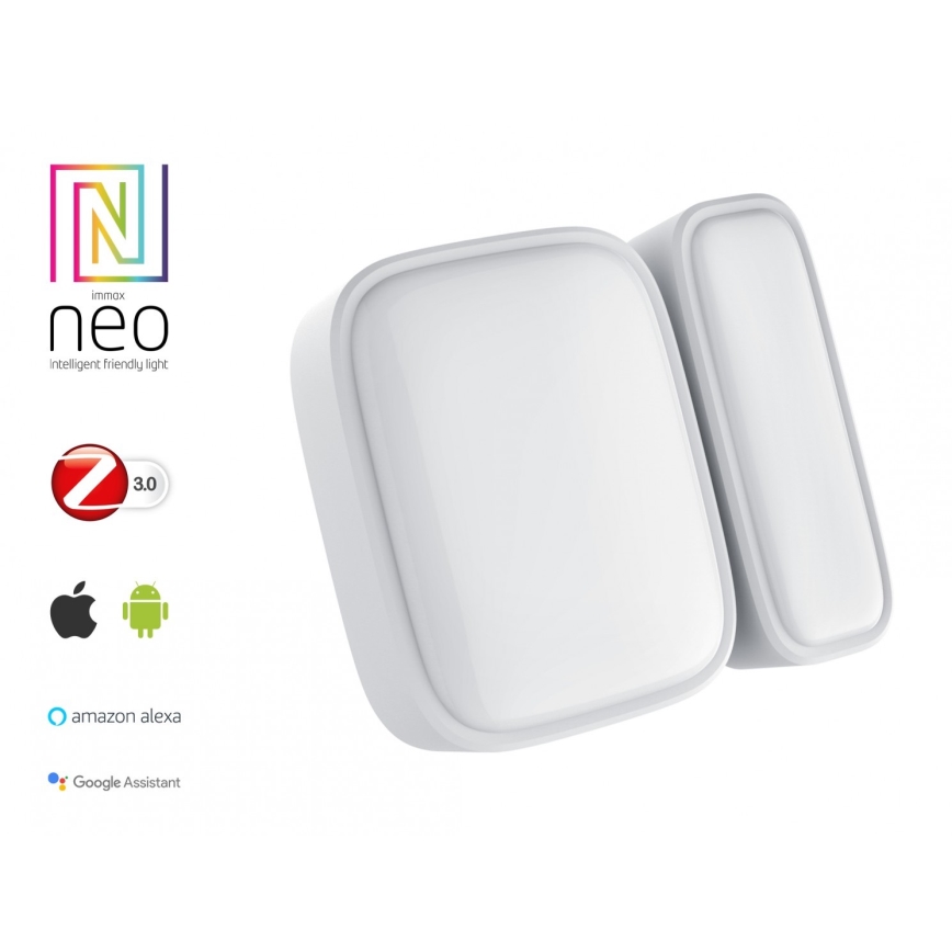 Immax NEO 07511L - KOMPLEKTS 2x Magnētiskais loga un durvju sensors SMART 1xCR2032  Zigbee Tuya