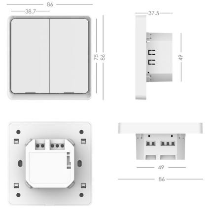 Immax NEO 07513L - 2 pogu slēdzis SMART 230V Wi-Fi Tuya