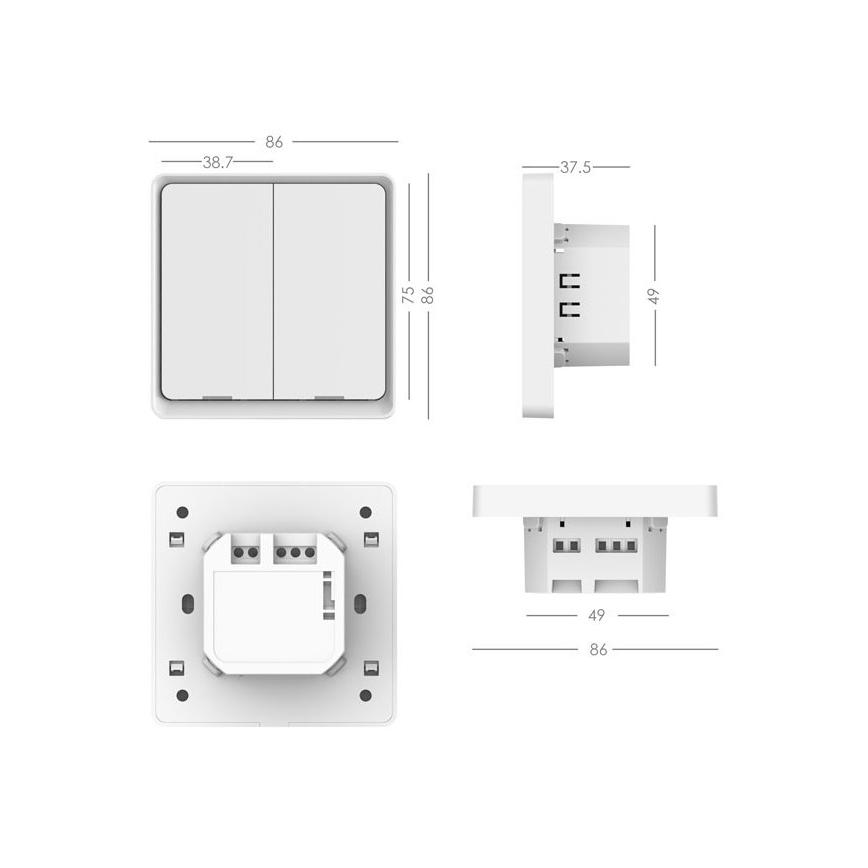 Immax NEO 07513L - 2 pogu slēdzis SMART 230V Wi-Fi Tuya