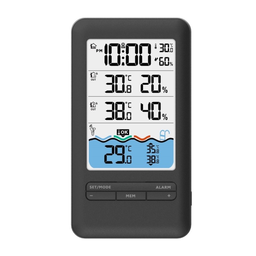 Immax NEO 07529L - Viedais peldbaseina temperatūras sensors +2x iekštelpu temperatūras un mitruma sensors Wi-Fi Tuya