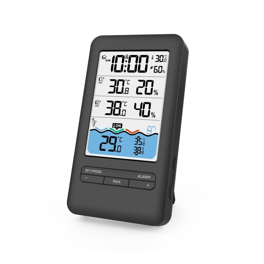 Immax NEO 07529L - Viedais peldbaseina temperatūras sensors +2x iekštelpu temperatūras un mitruma sensors Wi-Fi Tuya