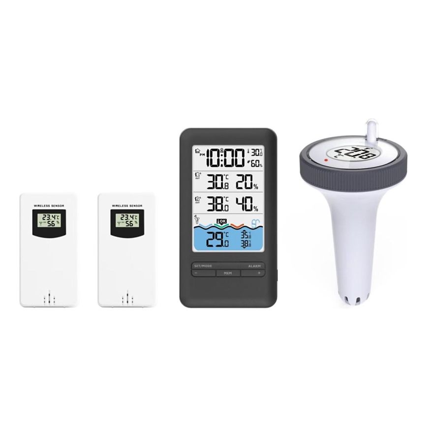 Immax NEO 07529L - Viedais peldbaseina temperatūras sensors +2x iekštelpu temperatūras un mitruma sensors Wi-Fi Tuya