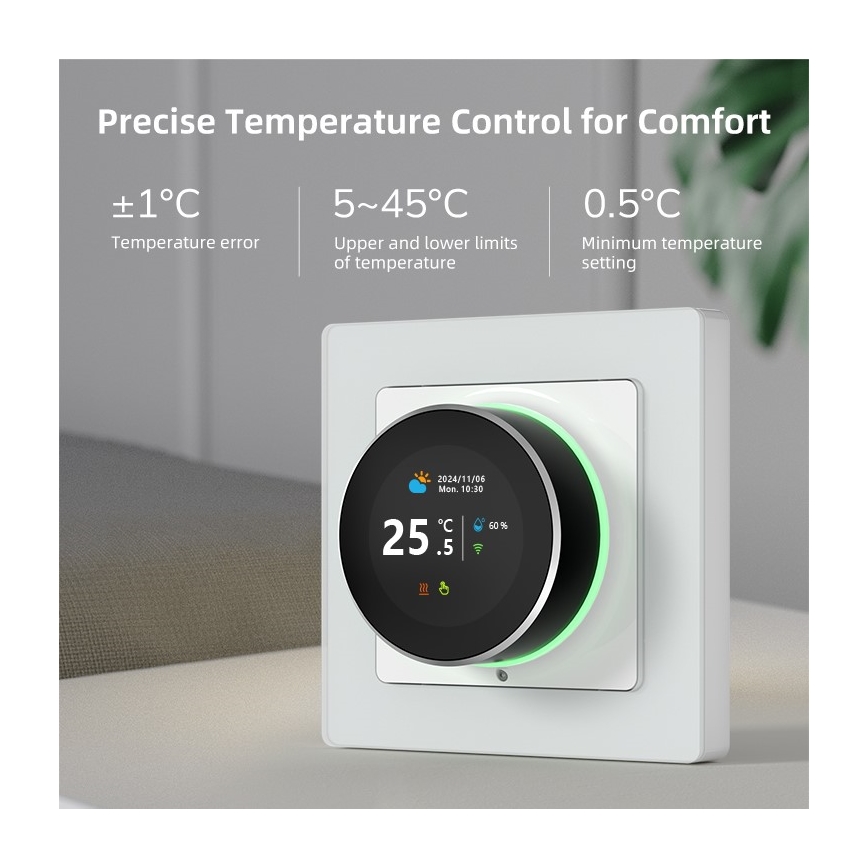 Immax NEO 07534L - viedais grīdas apsildes termostats 230V/3A Wi‑Fi Tuya