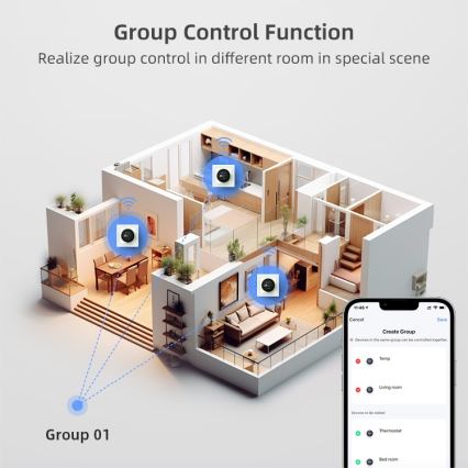 Immax NEO 07534L - viedais grīdas apsildes termostats 230V/3A Wi‑Fi Tuya