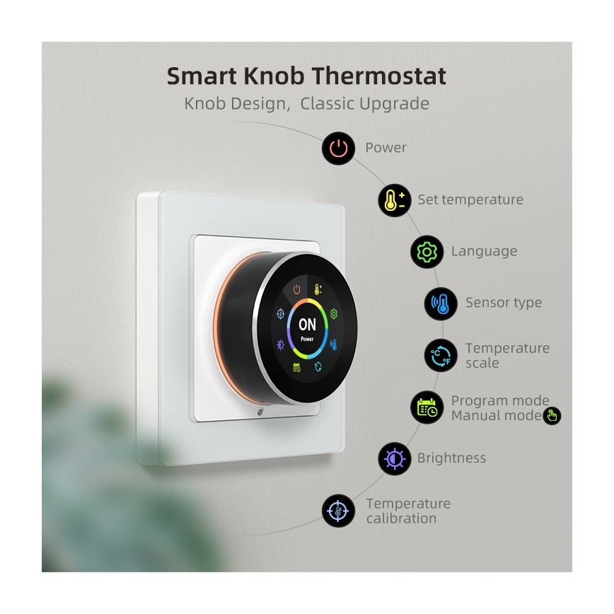 Immax NEO 07534L - viedais grīdas apsildes termostats 230V/3A Wi‑Fi Tuya