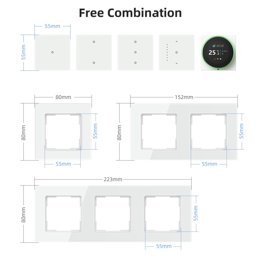 Immax NEO 07539L - 2 pogu SMART slēdzis 230V Wi-Fi Tuya