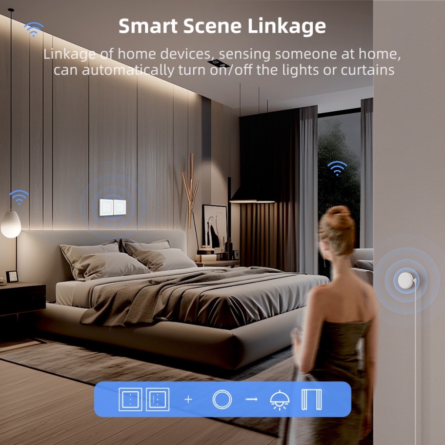 Immax NEO 07540L - Vieds slēdzis žalūzijām un ruļļveida aizkariem 230 V Wi‑Fi Tuya