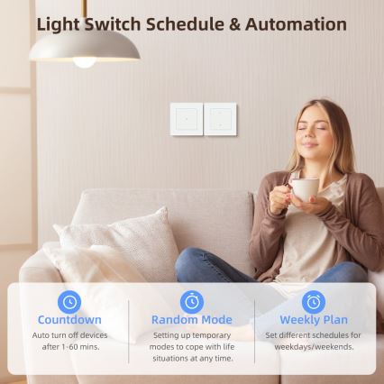 Immax NEO 07550L - Viedais 2 pogu slēdzis 230V