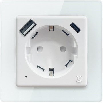 Immax NEO 07552L - Viedā kontaktligzda F 16A/230V + 1xUSB-A+1xUSB C PD 20W