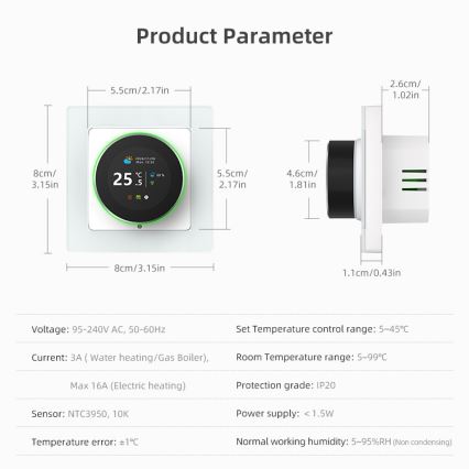Immax NEO 07555L - SMART termostats elektriskajai grīdas apsildei 230V/16A