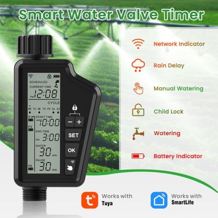 Immax NEO 07556L - Laistīšanas vārsts 4xAA IP65 Wi-Fi Tuya