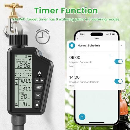 Immax NEO 07556L - Laistīšanas vārsts 4xAA IP65 Wi-Fi Tuya
