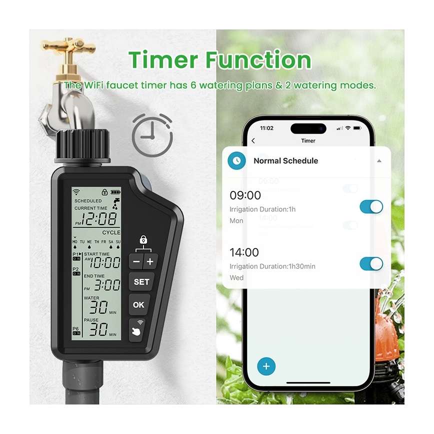 Immax NEO 07556L - Laistīšanas vārsts 4xAA IP65 Wi-Fi Tuya