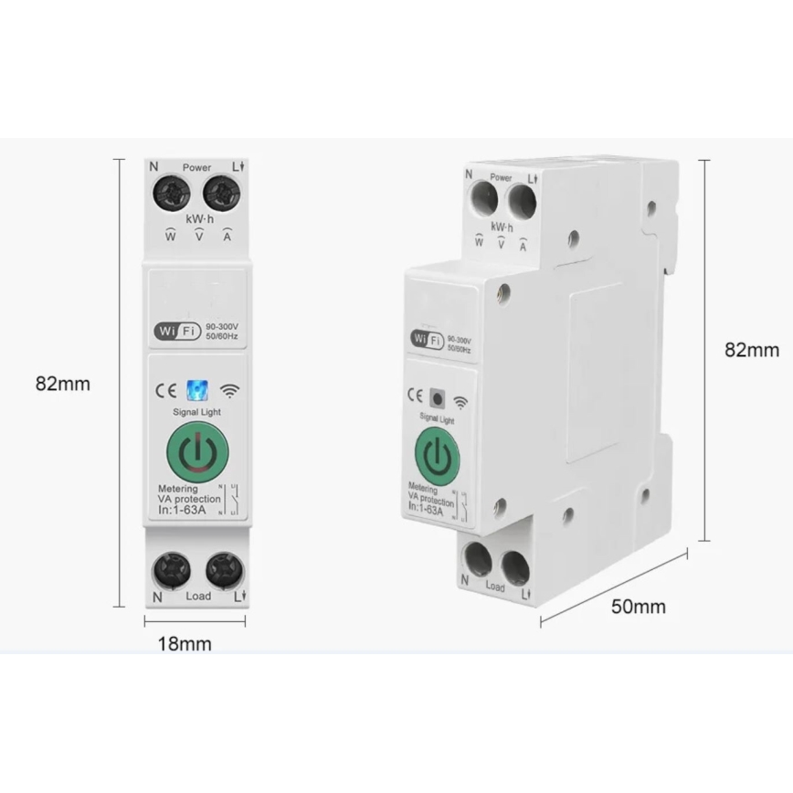 Immax NEO 07574L - Viedais strāvas slēgiekārtas pārtraucējs 1 fāze 1-63A Wi-Fi Tuya