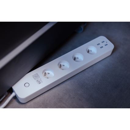 Immax NEO 07707L - Pagarinātāja vads NEO LITE Smart 4AC + 4USB Wi-Fi  Tuya