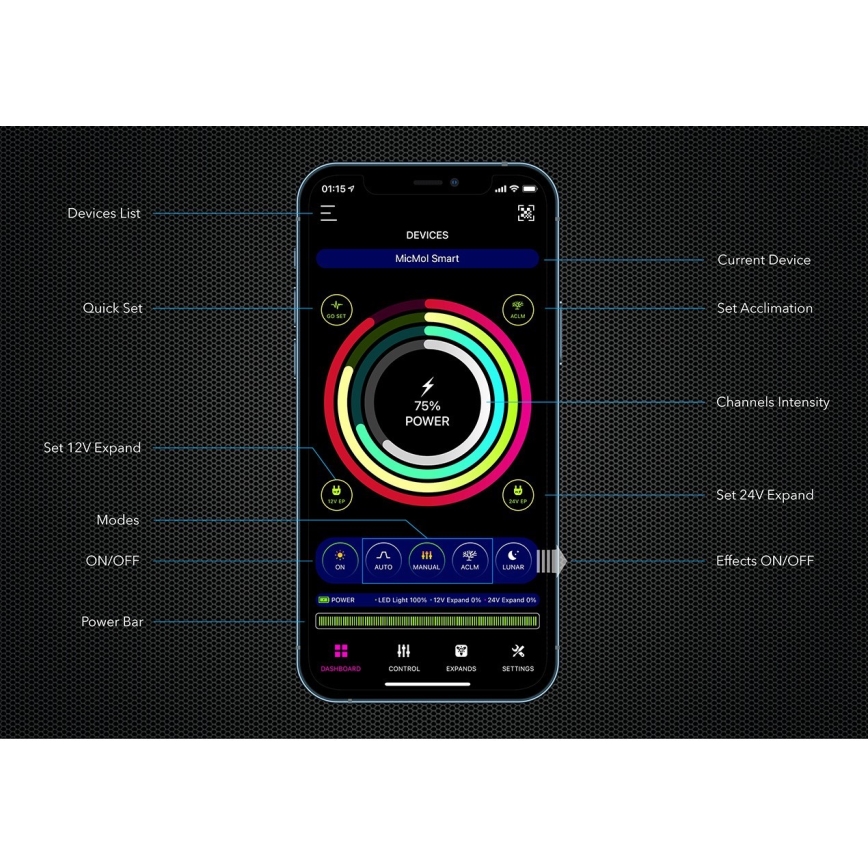 Immax NEO 07741L - LED WRGB Akvārija apgaismojums NEO LITE LED/60W/24V Wi-Fi Tuya