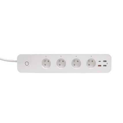 Immax NEO 07771L- Pagarinājuma kabelis NEO LITE Smart 4AC+3xUSB+1xUSB C Wi-Fi Tuya
