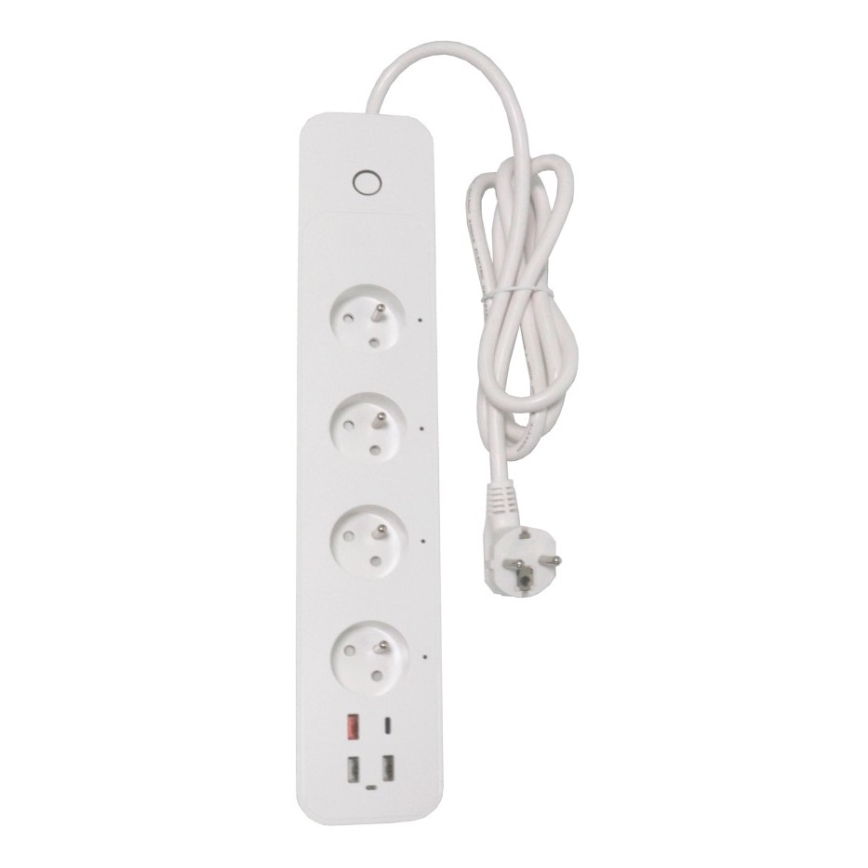 Immax NEO 07771L- Pagarinājuma kabelis NEO LITE Smart 4AC+3xUSB+1xUSB C Wi-Fi Tuya