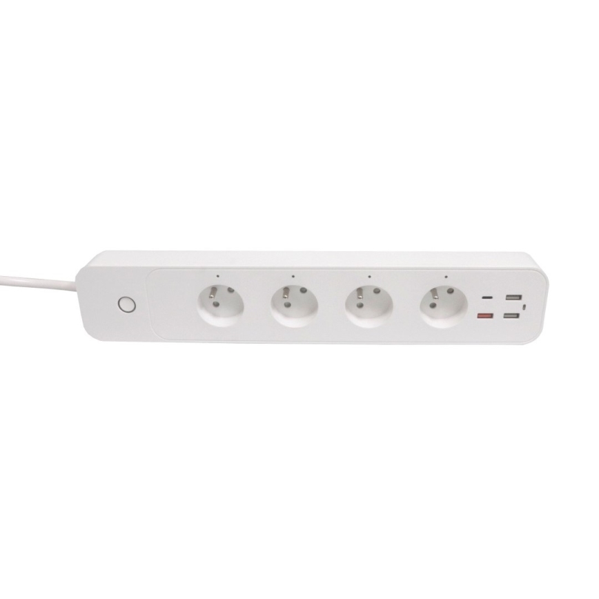 Immax NEO 07771L- Pagarinātāja vads NEO LITE Smart 4AC+3xUSB+1xUSB C Wi-Fi Tuya
