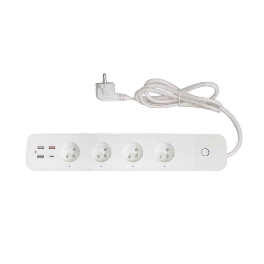 Immax NEO 07771L- Pagarinātāja vads NEO LITE Smart 4AC+3xUSB+1xUSB C Wi-Fi Tuya