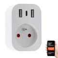 Immax NEO 07772L - Viedais strāvas sadalītājs 16A/230V + 2xUSB+1xUSB-C Wi-Fi Tuya