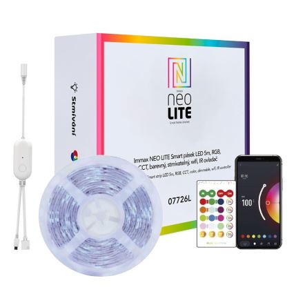 Immax NEO 07775L - LED RGB+CCT Aptumšojama josla NEO LITE LED/48W/230V 10 m IP65 MUSIC Wi-Fi Tuya + tālvadības pults