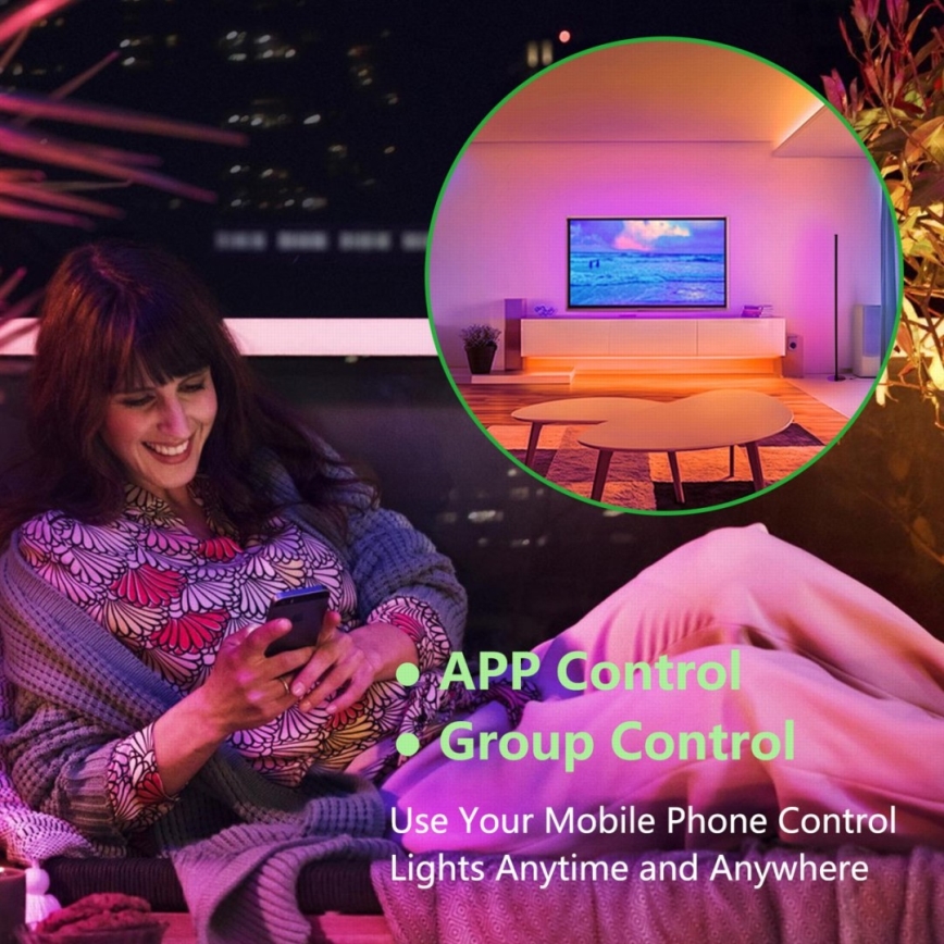 Immax NEO 07776L - LED RGB Aptumšojama grīdas stāvlampa AMBIENTE LED/12W/230V Wi-Fi Tuya + tālvadības pults
