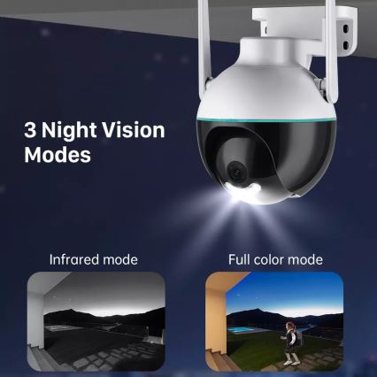 Immax NEO 07782L - Viedā āra kamera ar sensoru BALL 355° P/T 4MP IP65 Wi-Fi Tuya