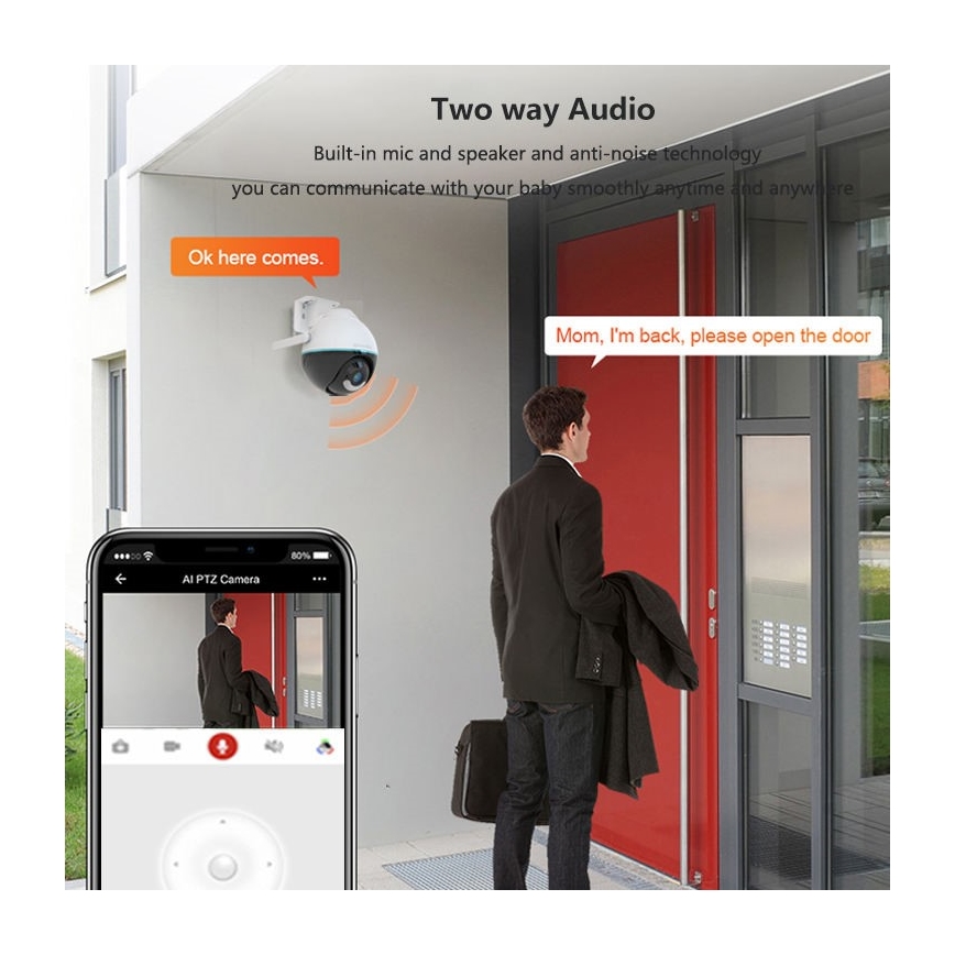 Immax NEO 07782L - Viedā āra kamera ar sensoru BALL 355° P/T 4MP IP65 Wi-Fi Tuya