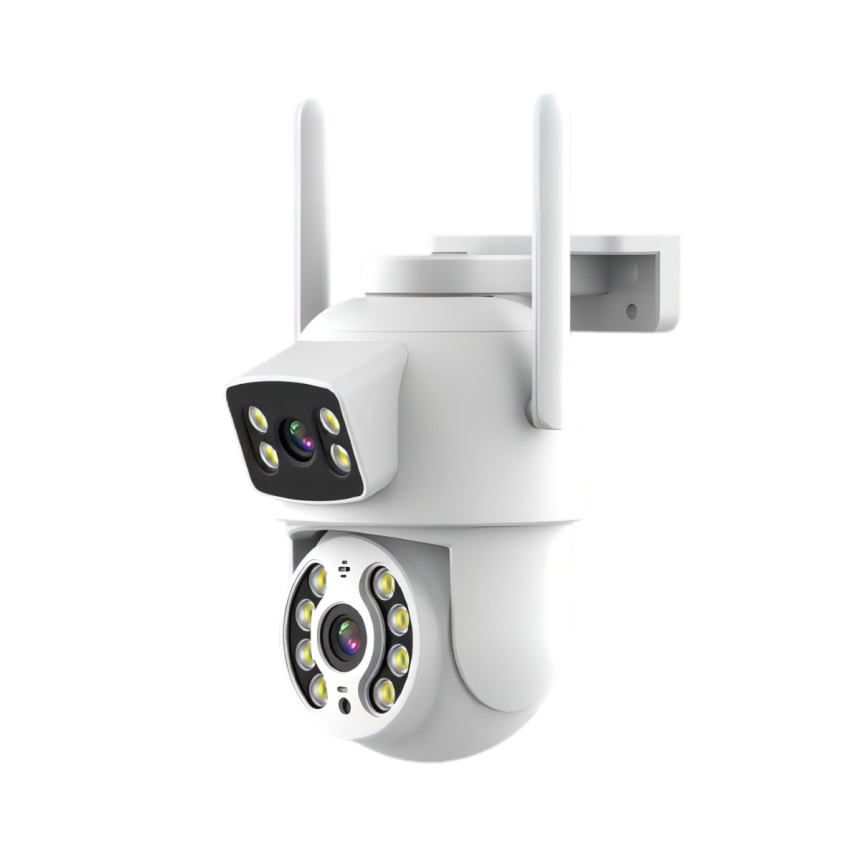 Immax NEO 07783L - Viedā āra kamera ar sensoru DOUBLE 355° P/T 2x2MP IP65 Wi-Fi Tuya