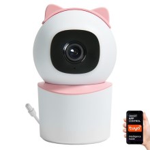 Immax NEO 07789L - Viedā kamera ar sensoru 355° 50° P/T 4MP Wi-Fi Tuya rozā