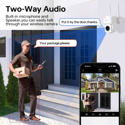 Immax NEO 07793L -Viedā āra kamera ar sensoru CUBE 4MP 5V IP65 Wi-Fi Tuya