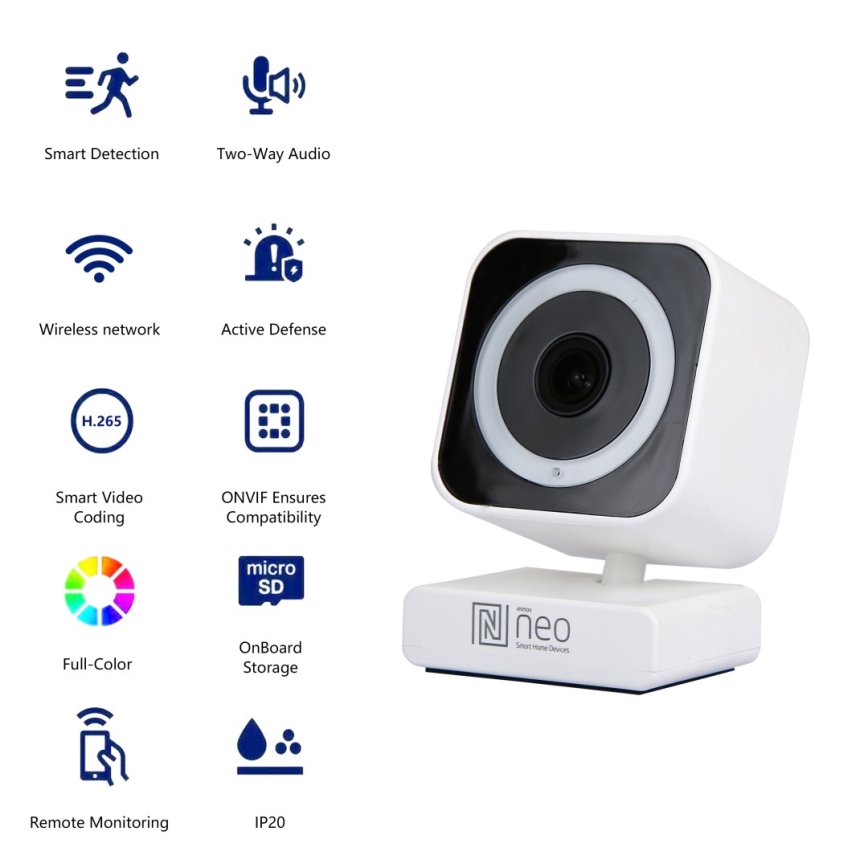 Immax NEO 07796L-Viedā iekštelpu kamera ar sensoru LITTLE CUBE 3MP 5V Wi-Fi Tuya